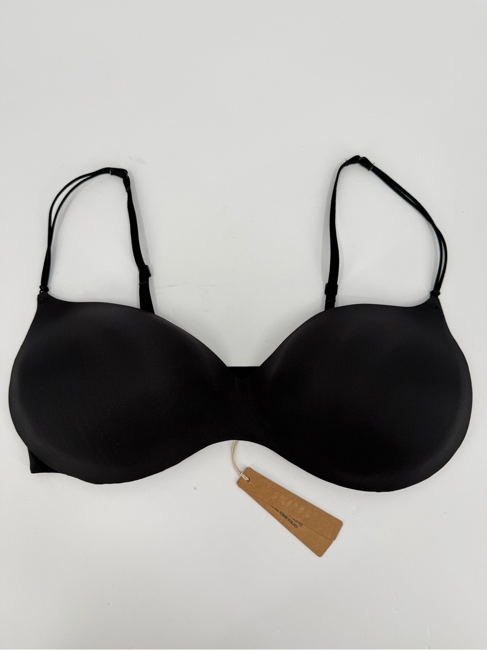 Skims Lightly Lined Plunge Micro Strap Bra in Onyx Black Size 36DDDD